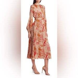 BYTIMO
Satin Puff-Sleeve Midi Dress